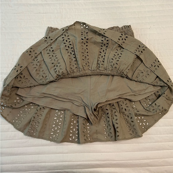 Zara Women's Green and Khaki Skirt - Picture 3 of 4